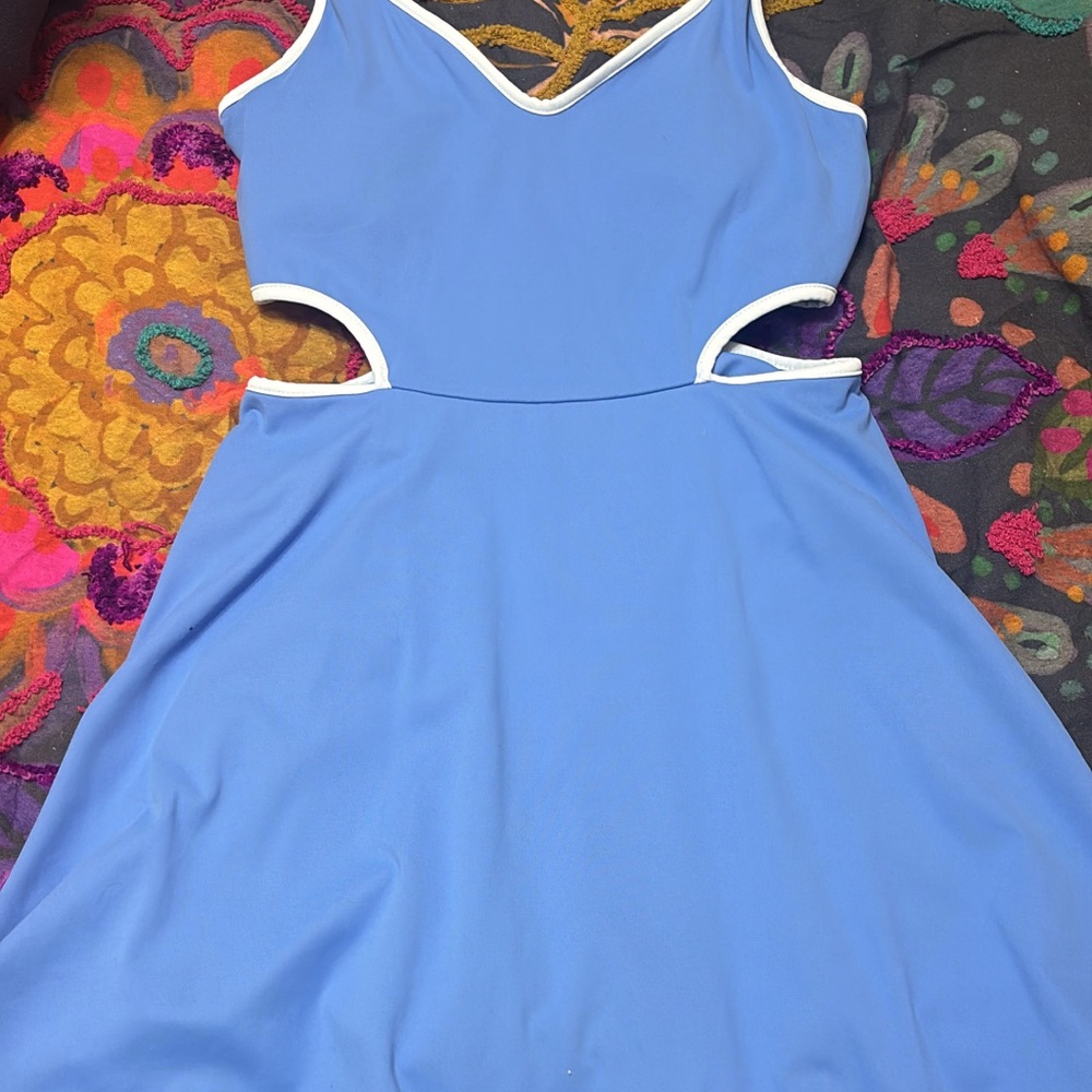 Old Navy Sky Blue Athletic Mini Dress with White Trim